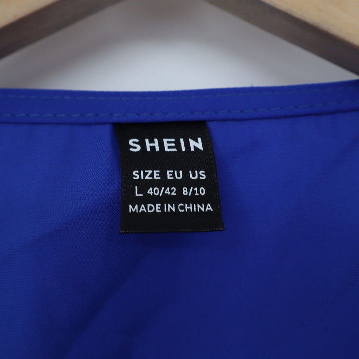 SHEIN Royal Blue Twist Front V-Neck Draped Mini Dress Womens Large