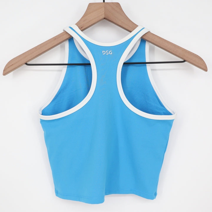 DSG Girls Medium Aqua Blue Momentum Shelf Bra Tank-Bound Athletic Top
