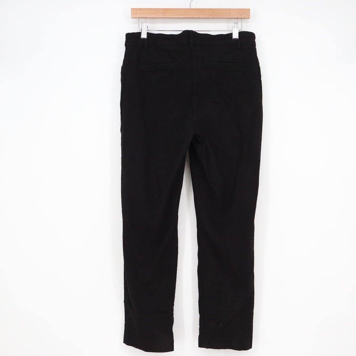 Hilary Radley Womens Black Pull On Straight Leg Trousers Size L
