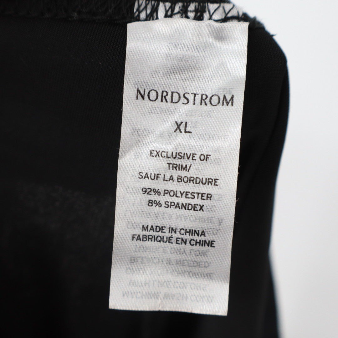 Nordstrom Velvet Leggings Black White Stripe Athletic Athleisure XL