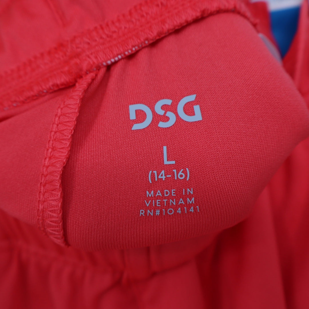 DSG Boys All Sport Shorts Cabana Coral White Moisture Wicking Size L 14-16 NEW