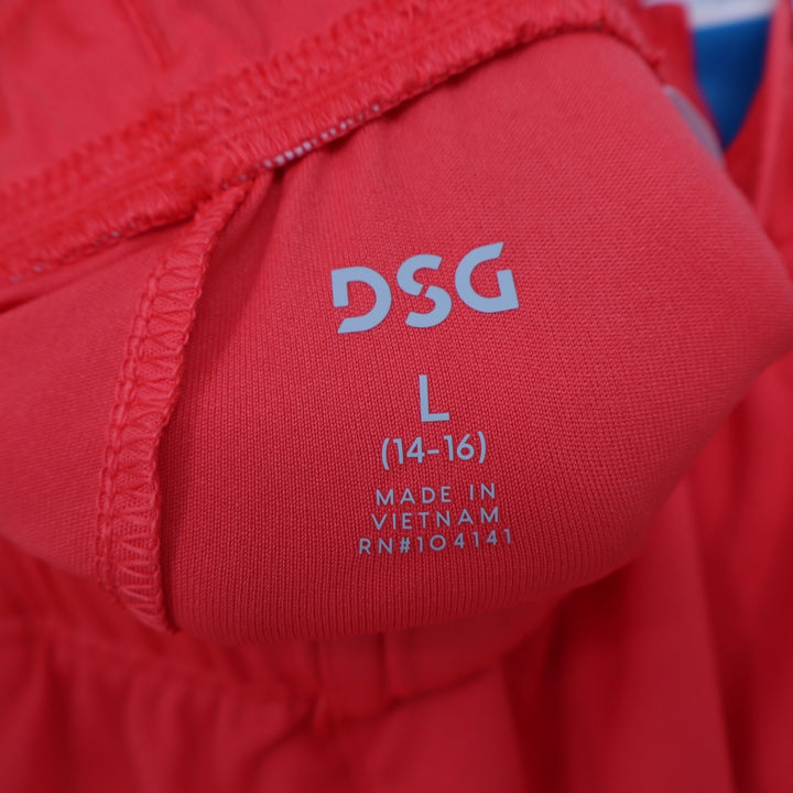 DSG Boys All Sport Shorts Cabana Coral White Moisture Wicking Size L 14-16 NEW