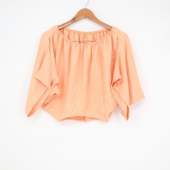 Unbranded Peach 2 Piece Set Batwing Crop Top & Ruched Maxi Skirt Size M