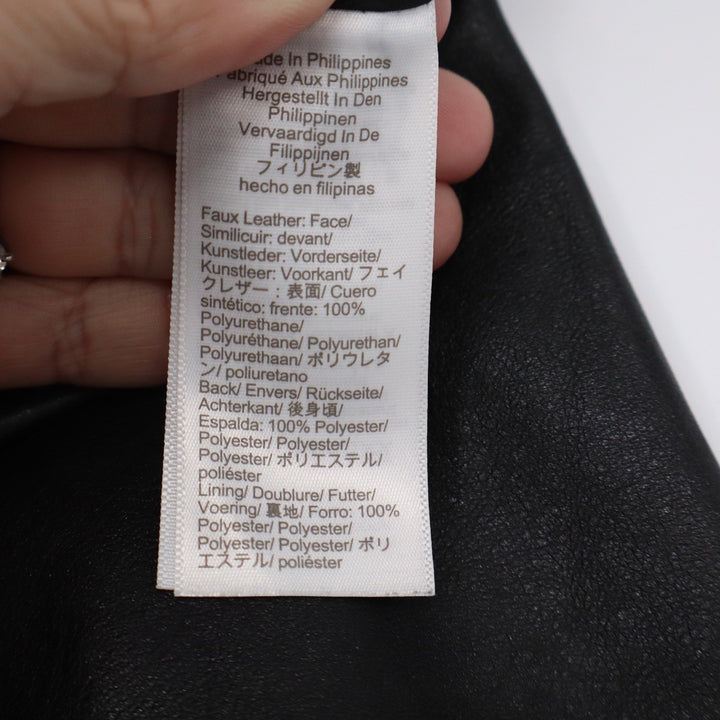 J.Crew Black Faux Leather A-Line Mini Skirt Size 10 Vegan Leather Back Zip