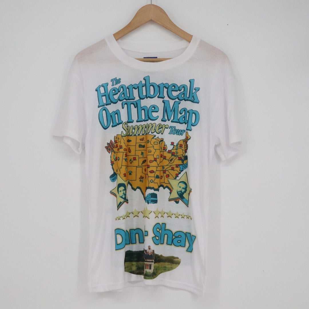 Dan + Shay Heartbreak On The Map Summer Tour 2024 White Graphic T-Shirt Mens M