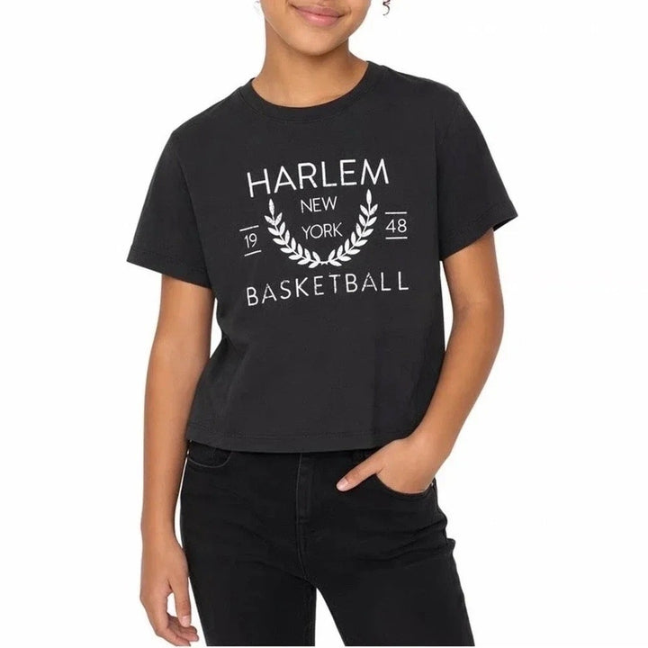 DSG Harlem New York Basketball Graphic T-Shirt Black Boys Size Medium 10-12