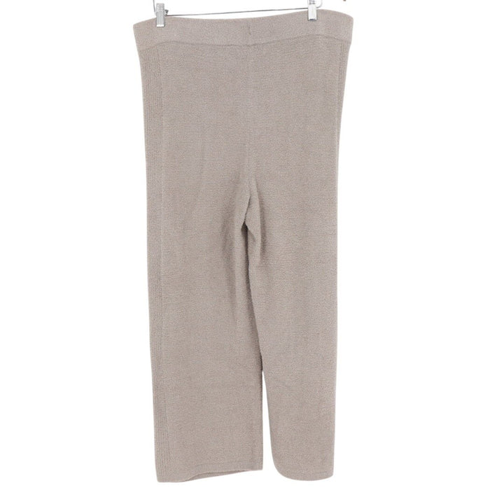 Barefoot Dreams Cozychic Lite Pants Womens XL Beige Knit Elastic Waist Wide Leg