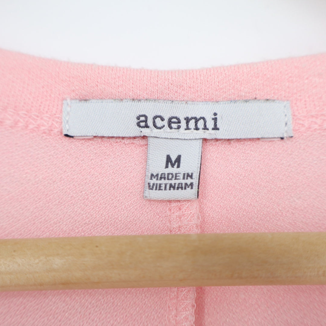 Acemi T-Shirt Dress Women Medium Pink Stretch Short Sleeve Crew Neck Flared Hem