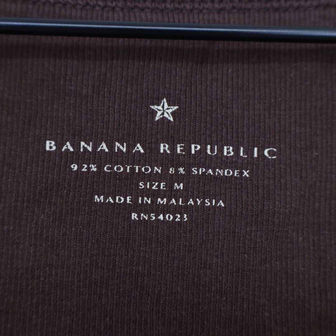 Banana Republic Womens Ribbed Scoop Neck Tank Top Brown Size M Cotton Blend