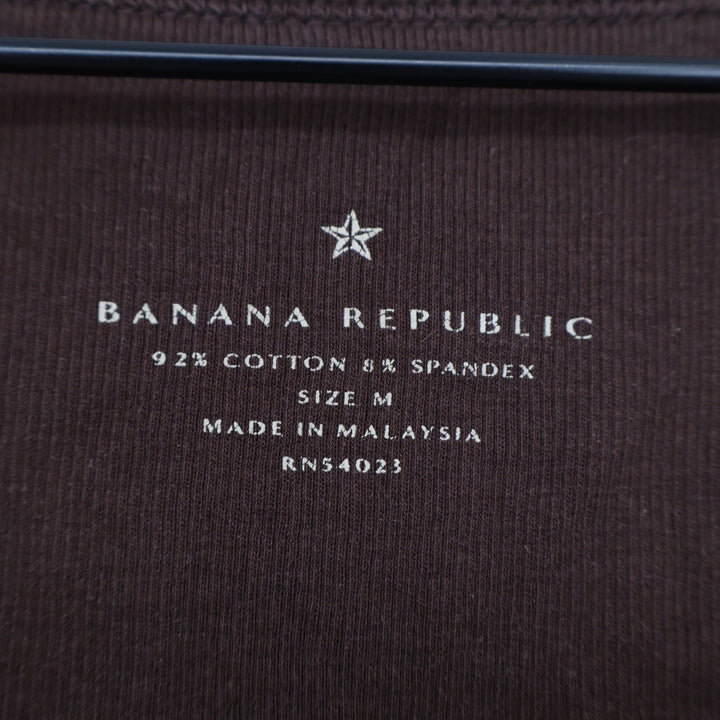 Banana Republic Womens Ribbed Scoop Neck Tank Top Brown Size M Cotton Blend