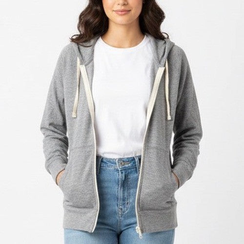 American Giant Mens Full Zip Hoodie Gray Heather XL Made USA Casual Comfort