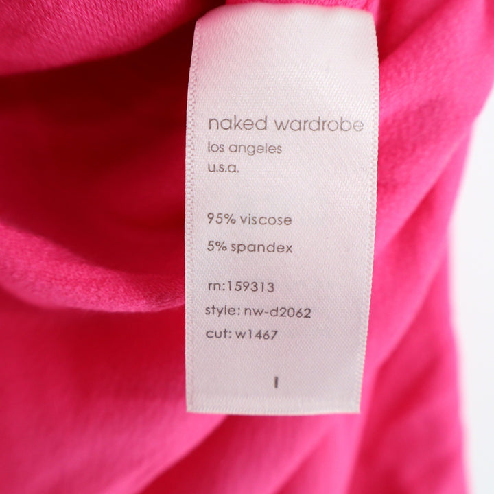 Naked Wardrobe Hot Pink One Shoulder Cutout Mini Dress Large