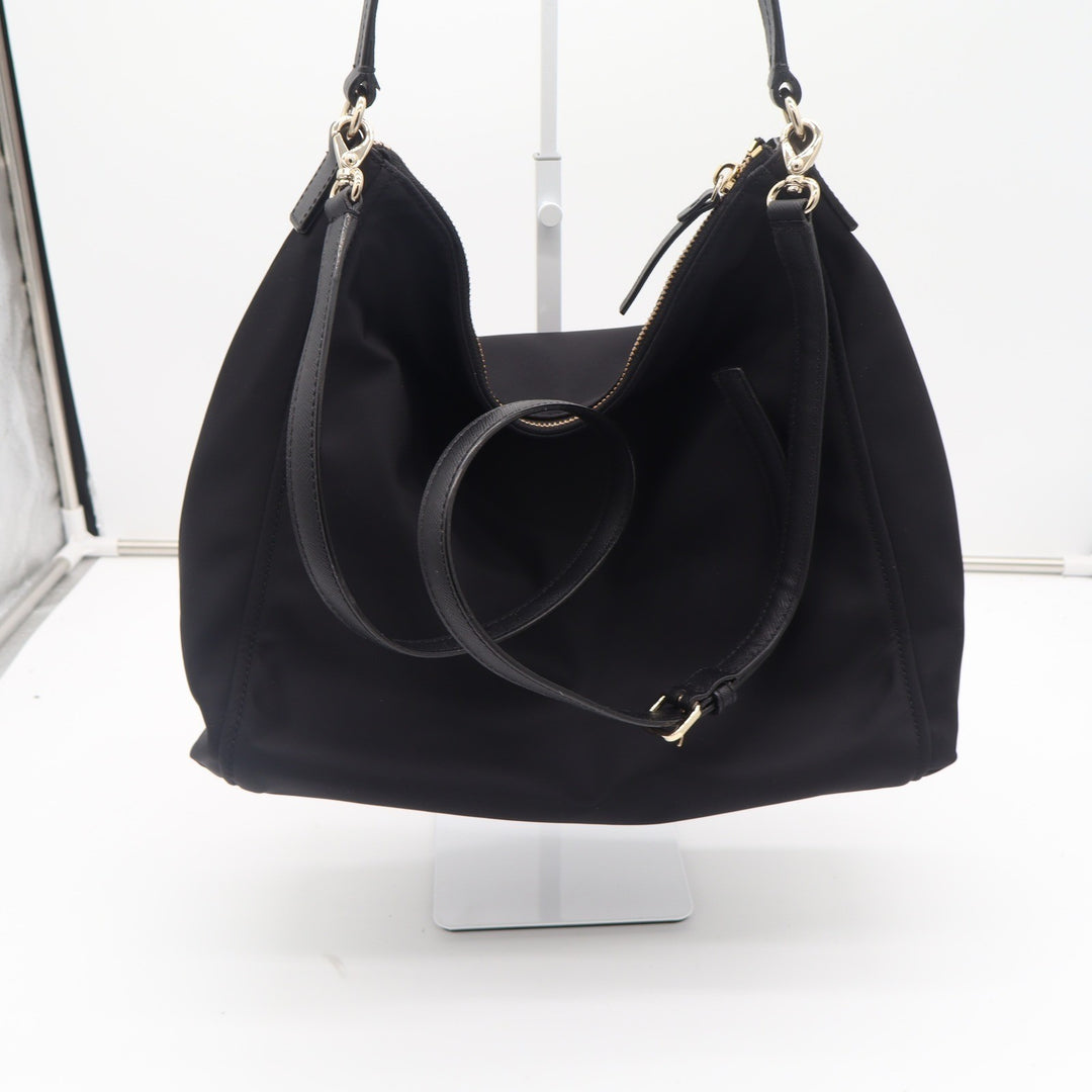 Kate Spade Black Nylon Hobo Shoulder Bag Gold Hardware