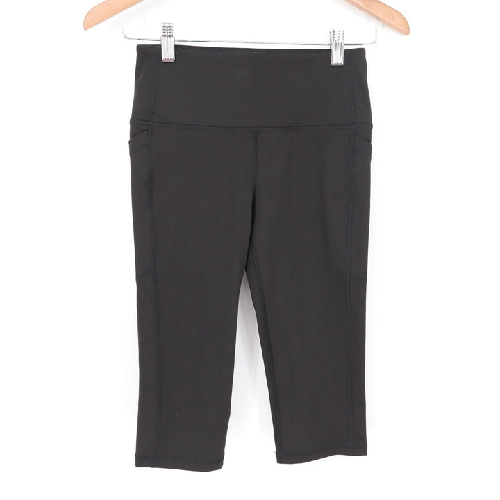 DSG Womens High Rise Capri Leggings Black Side Pockets XS