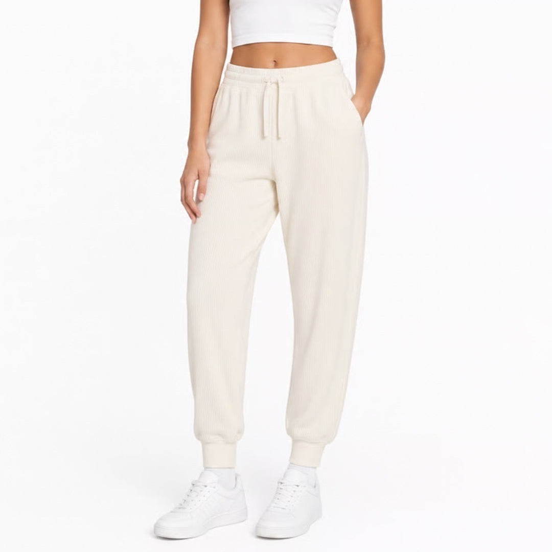 DSG So Soft Ottoman Jogger Light Cream Ribbed High Rise Sweatpants Womens XL