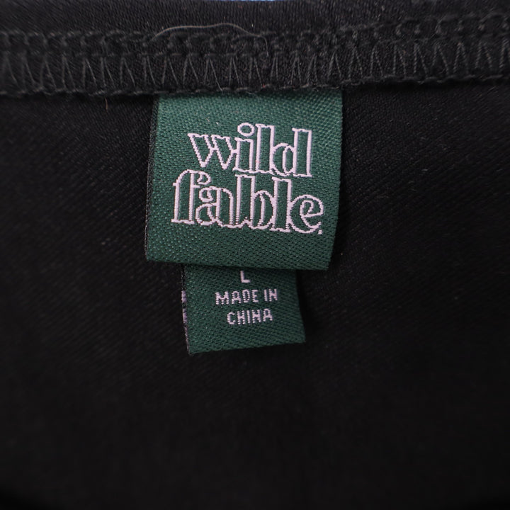 Wild Fable Crop Tank Top Womens Large Black Lace Trim Spaghetti Strap Pullover
