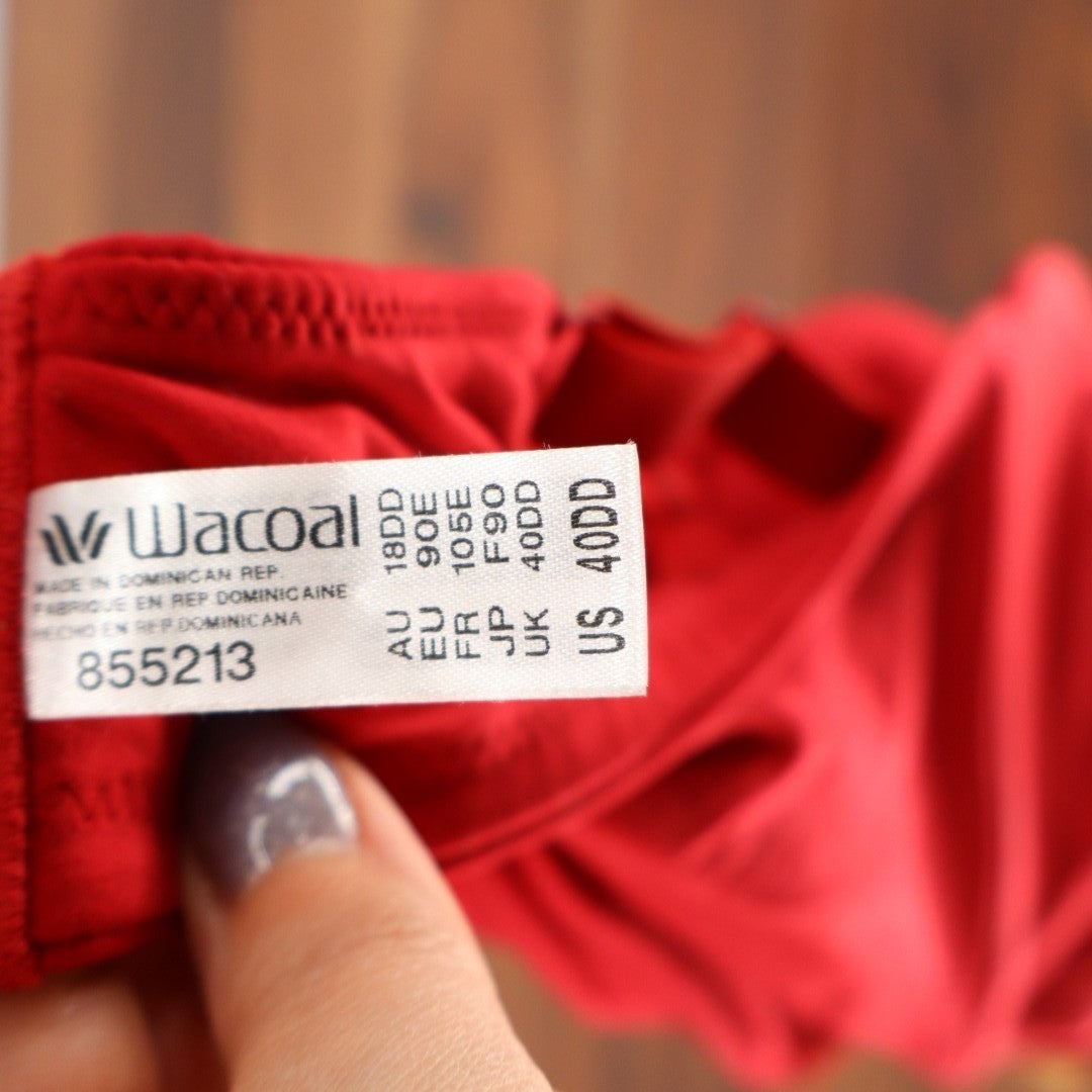 Wacoal Perfect Primer Bra Womens 40DD Red Full Figure Adjustable Strap Underwire