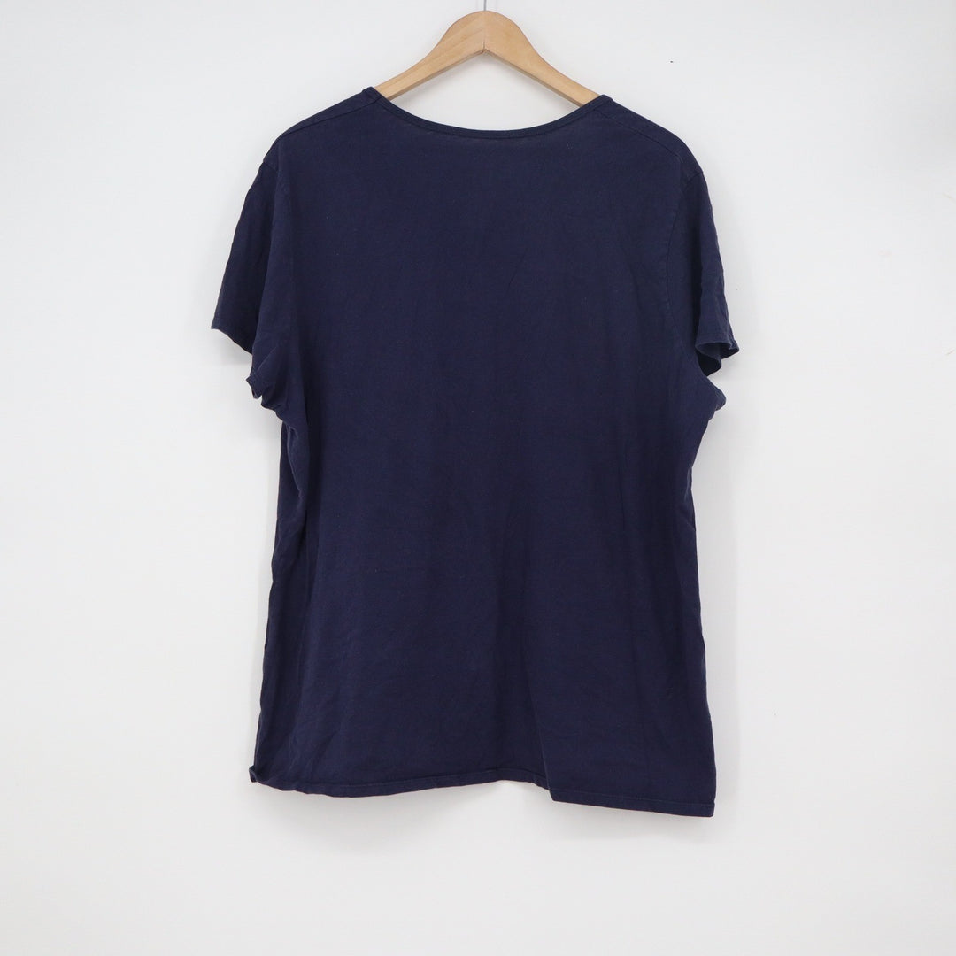 Just My Size Womens 2X Navy Blue Paisley Floral Graphic Cotton T-Shirt 2X