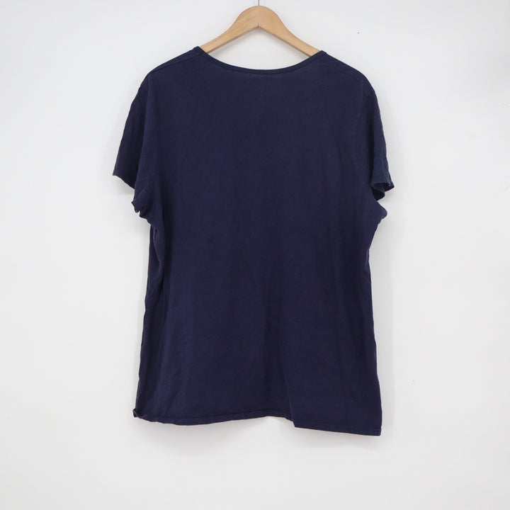 Just My Size Womens 2X Navy Blue Paisley Floral Graphic Cotton T-Shirt 2X