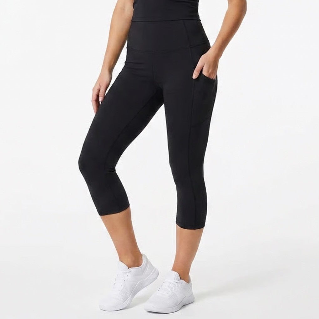 DSG Womens Momentum Crop Leggings Pure Black High Rise XXS New