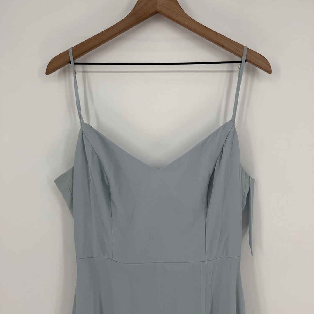 After Six Tie-Back Cutout Maxi Dress With Front Slit In Mist Size 14