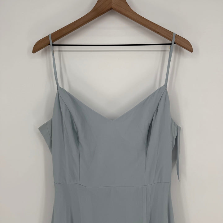 After Six Tie-Back Cutout Maxi Dress With Front Slit In Mist Size 14