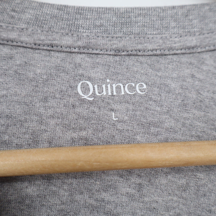 Quince T-Shirt Womens L Organic Cotton Crew Neck Heather Gray Basic Excellent
