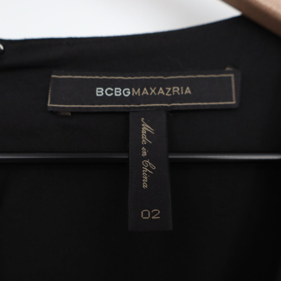 BCBGMAXAZRIA Asymmetrical Romper Womens 02 Black Stretch Back Zip Sleeveless