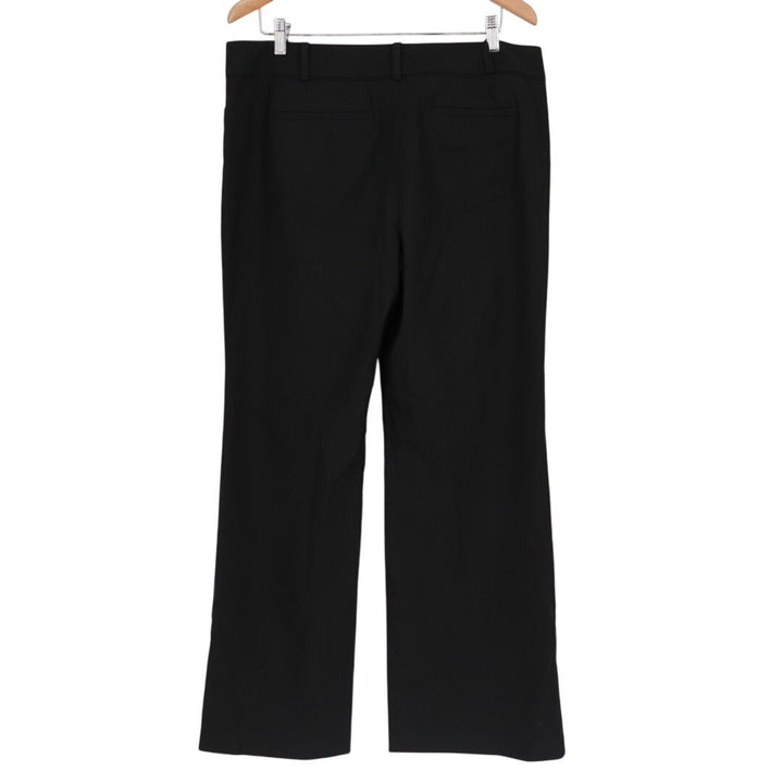 Ann Taylor Modern Chino Pants Womens 14 Black Low Rise Welt Pockets Wide Leg