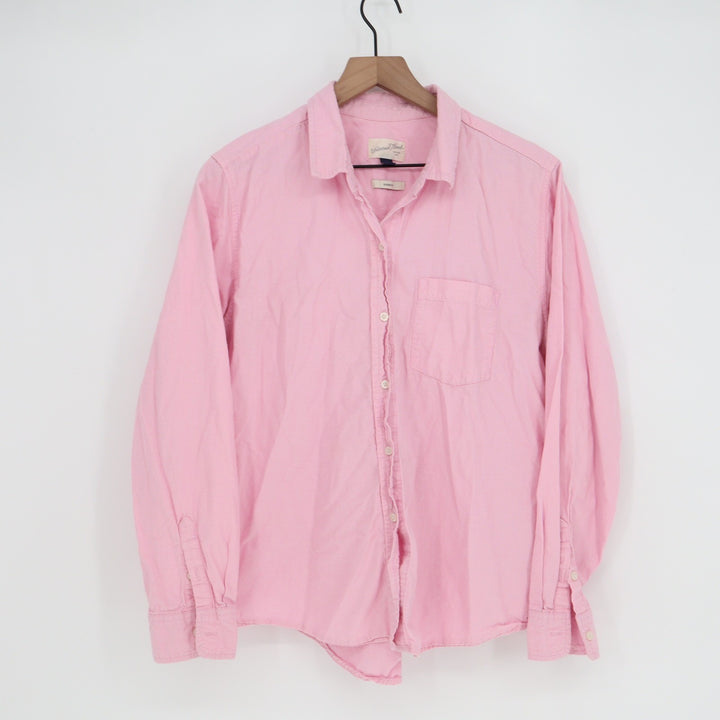 Universal Thread Pink Button Down Shirt Long Sleeve Cotton Classic Fit Large
