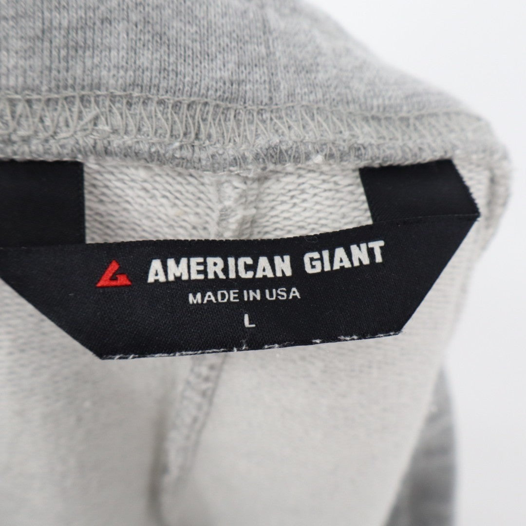 American Giant French Terry Jogger Pants Mens Large Gray Cotton Drawstring Waist