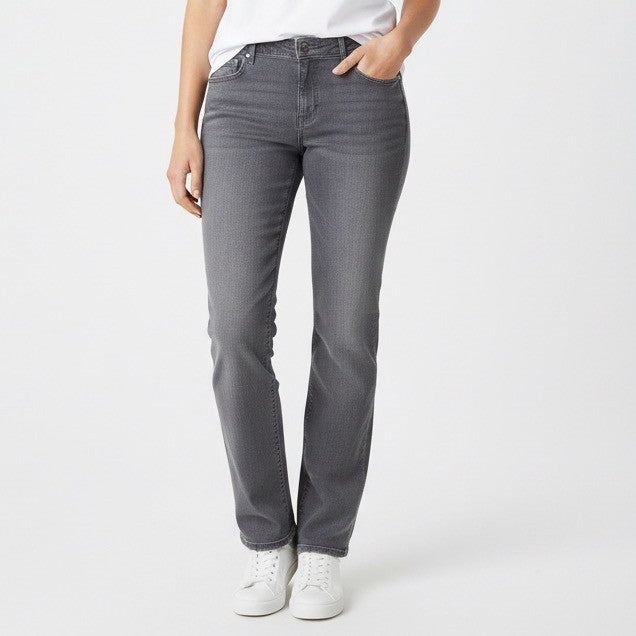 Eddie Bauer Skinny Jeans Womens 16 Gray Denim Cotton Stretch Zip Fly High Rise