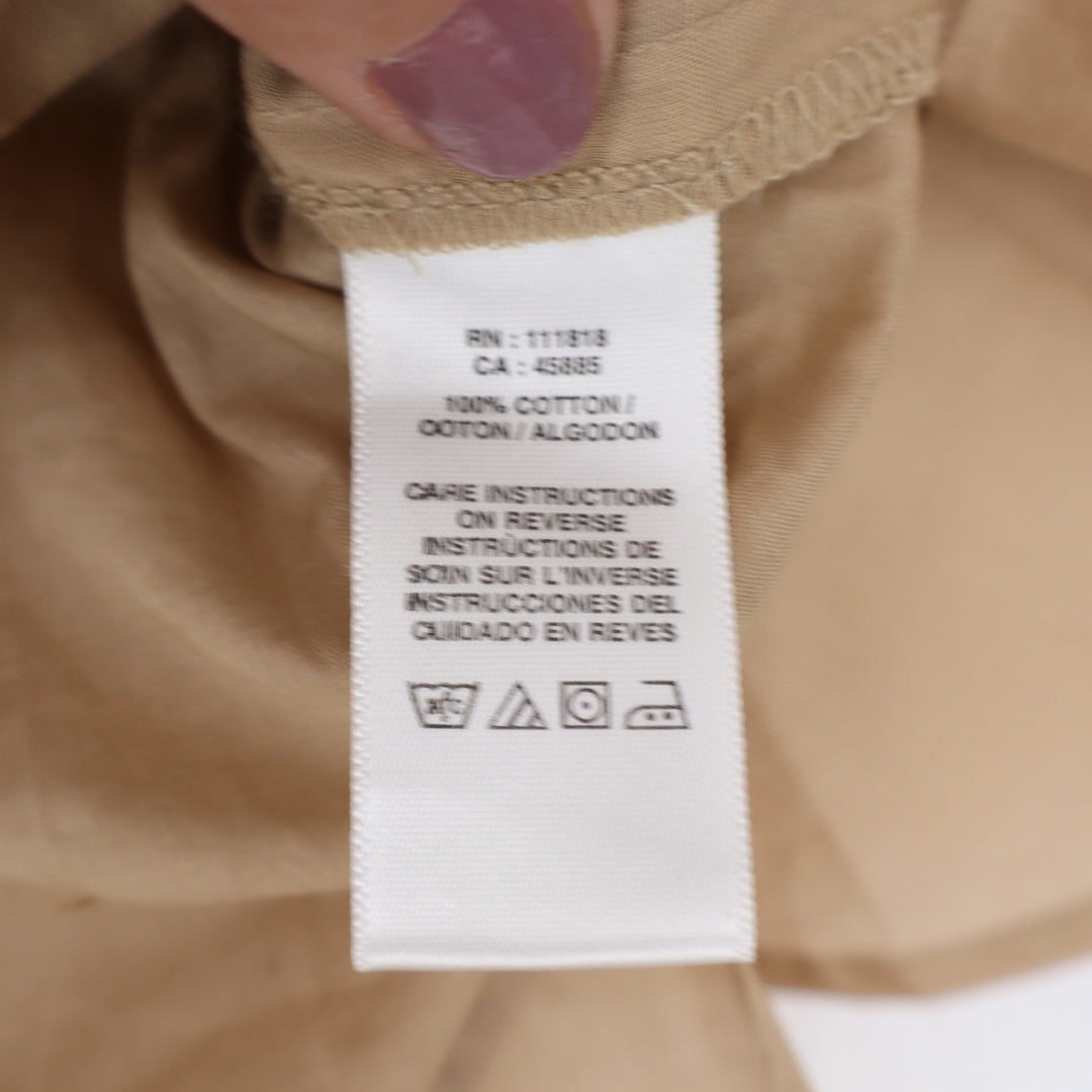 Michael Michael Kors Tan Cotton Pintuck Sleeveless Button Down Tunic Top Size 6