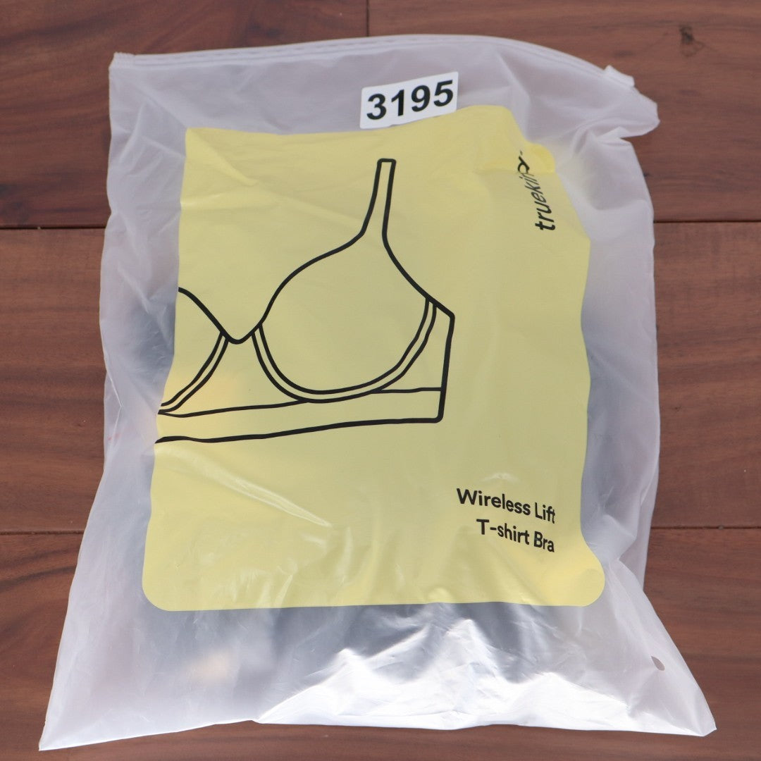 Truekind Wireless Lift T Shirt Bra Womens Medium Black Plunge Neck Molded Cups