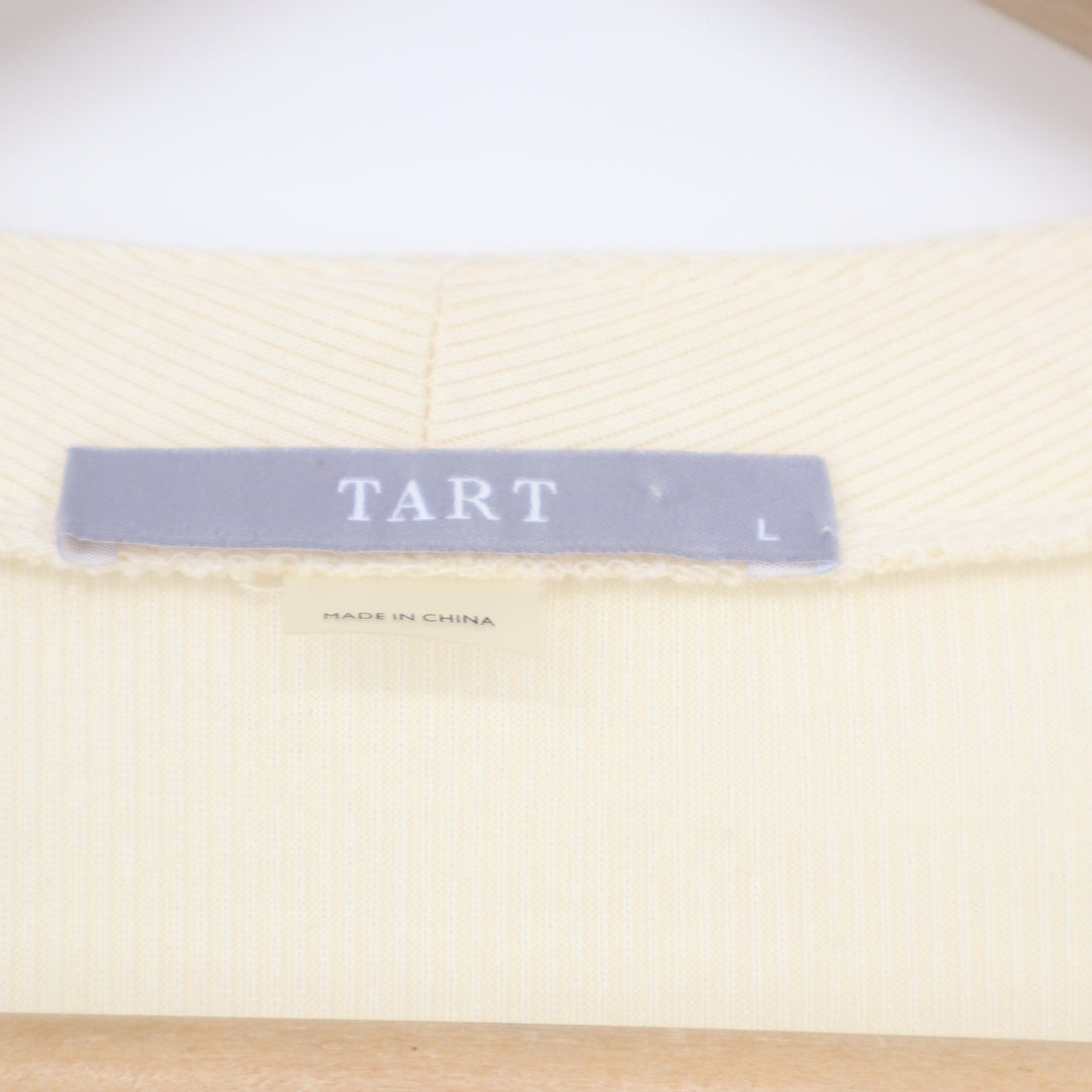 Tart Womens Ribbed Longline Duster Cardigan Cream Ivory Button Front Size L