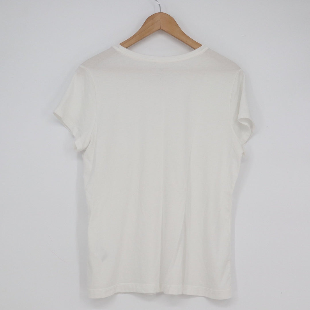 Banana Republic Timeless Tee White Cotton Modal Stretch Crew Neck T-Shirt Large