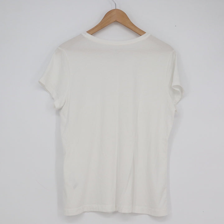 Banana Republic Timeless Tee White Cotton Modal Stretch Crew Neck T-Shirt Large