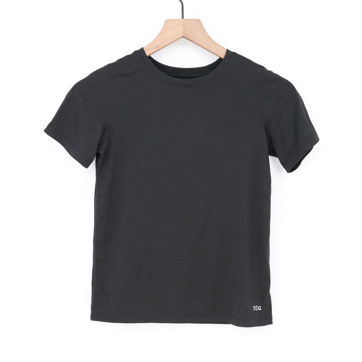 DSG Boys Small 8-9 Movement Tee Pure Black Short Sleeve Performance Shirt NEW