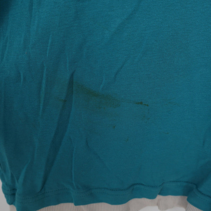 Only Necessities Womens 1X Teal Blue Layered Henley Short Sleeve Cotton Top