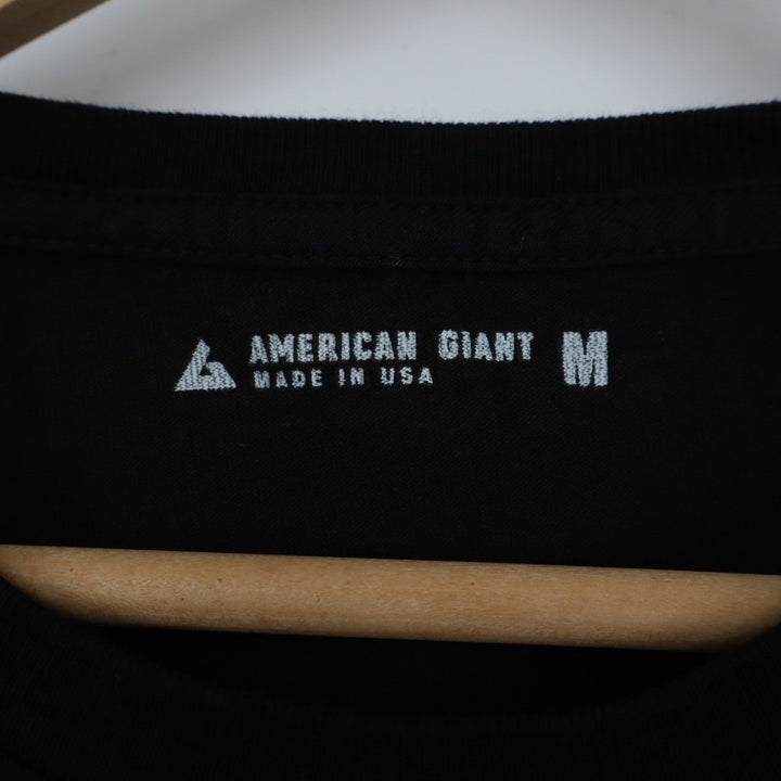 American Giant Men's Black Cotton Tee Crew Neck Short Sleeve Made in USA Size M