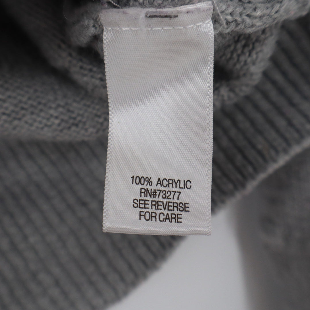 Vylette Gray Popcorn Pom Pom Knit Crewneck Sweater Small