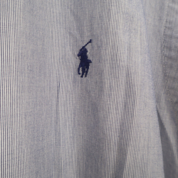 Polo Ralph Lauren Button-Down Mens 15.5 34/35 Lowell Blue Micro-Stripe Excellent
