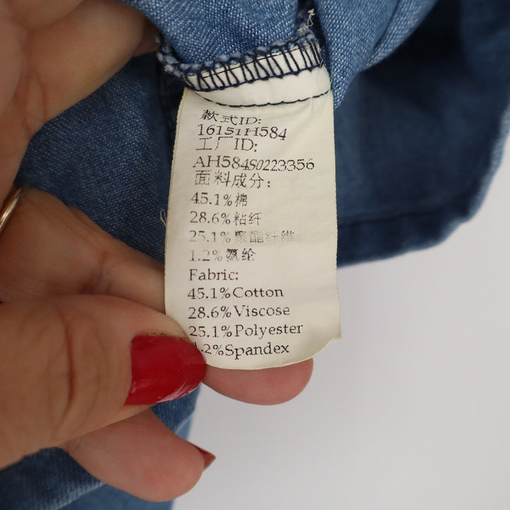 HAODUOYI Blue Denim Wrap Mini Dress Mens Size M Adjustable Straps
