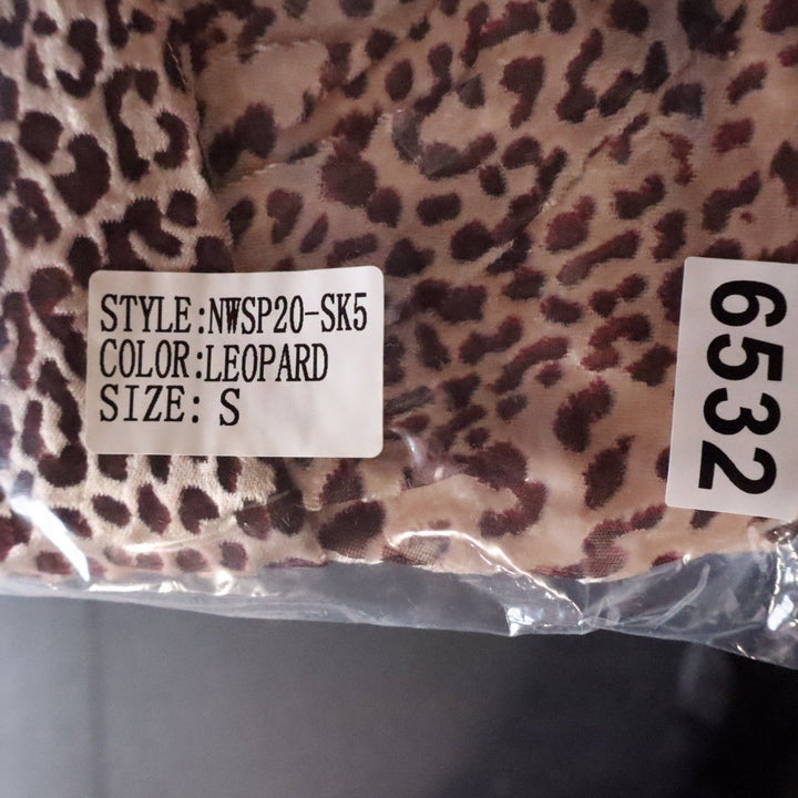 Naked Wardrobe The Statement Leopard Print Ruched Mini Skirt Brown S