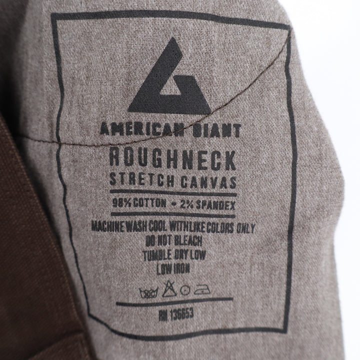 American Giant Roughneck Pants Men 34x34 Brown Cotton Stretch 5-Pockets Straight