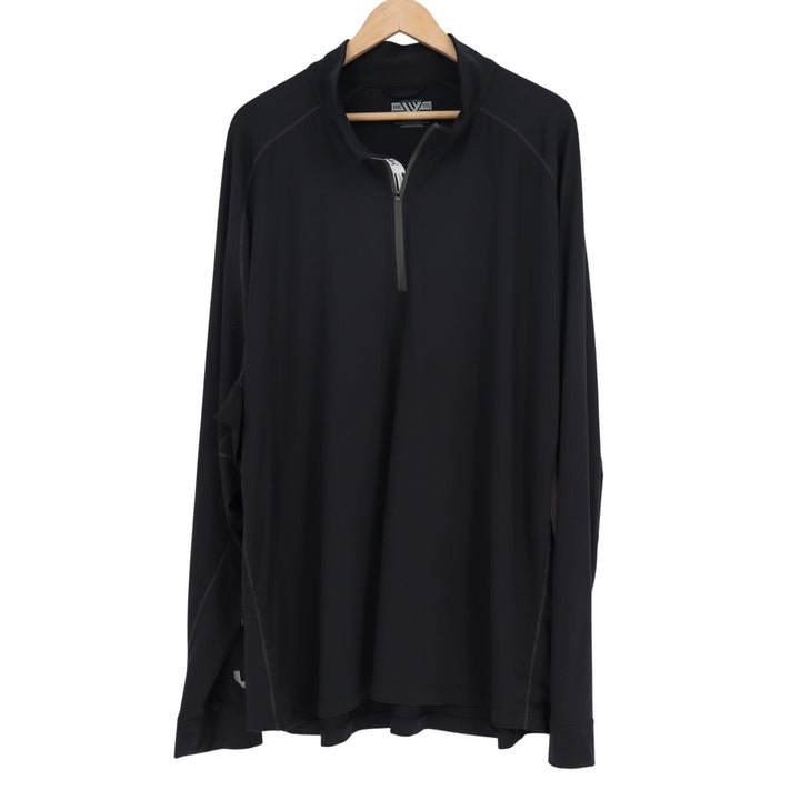 Levelwear Athleisure Mens 3XL Black Stretch Quarter Zip Long Sleeve Performance