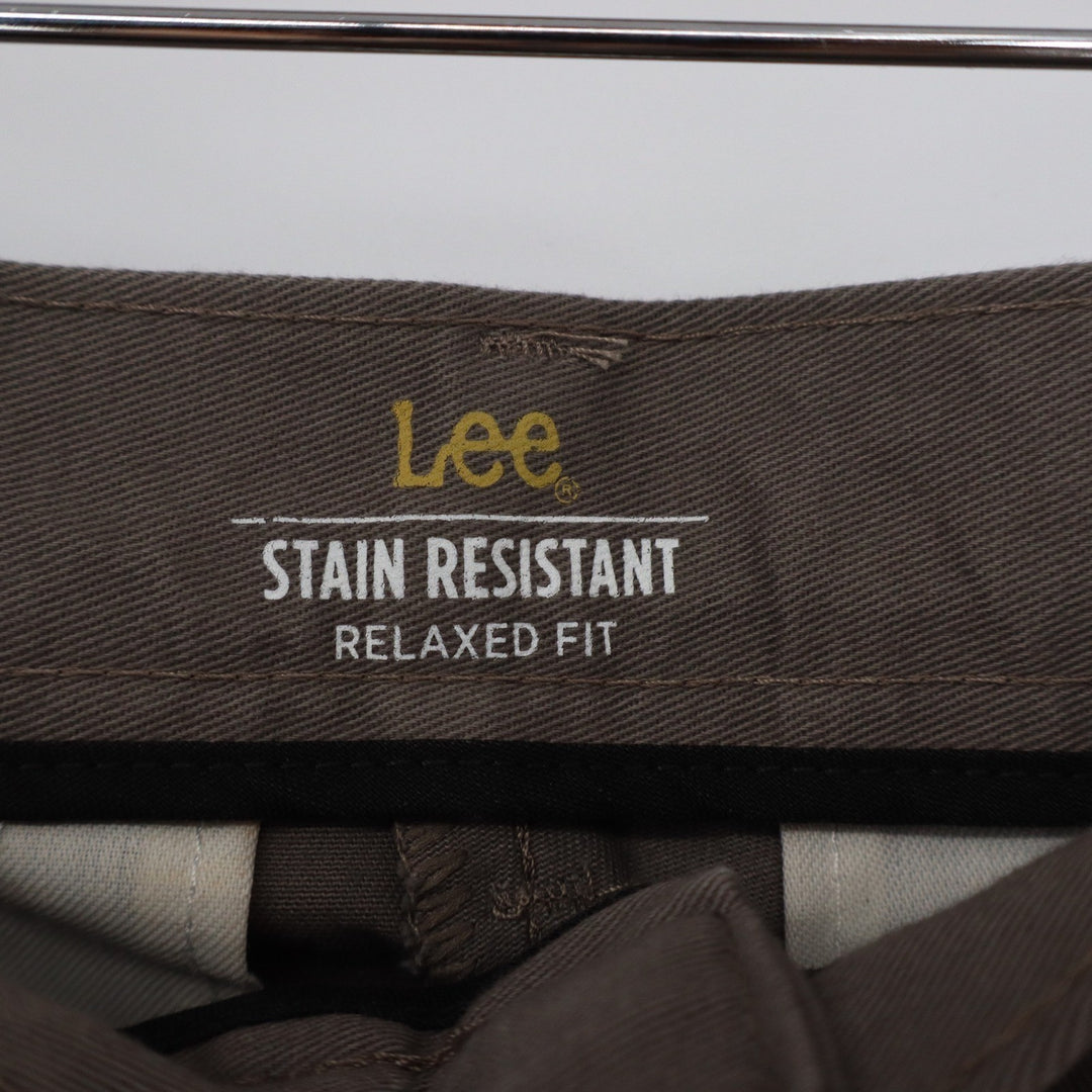 Lee Mens Brown Stain Resistant Relaxed Fit Chino Pants 33x29