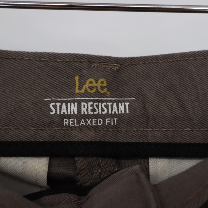 Lee Mens Brown Stain Resistant Relaxed Fit Chino Pants 33x29