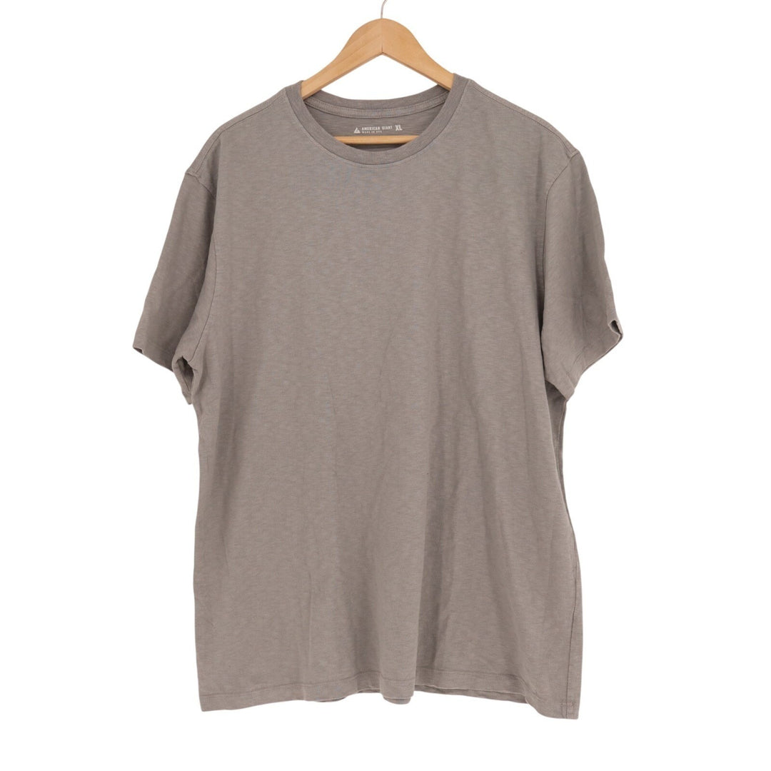 American Giant T Shirt Men XL Brown Cotton Knit Regular Fit Crew Neck Streetwear