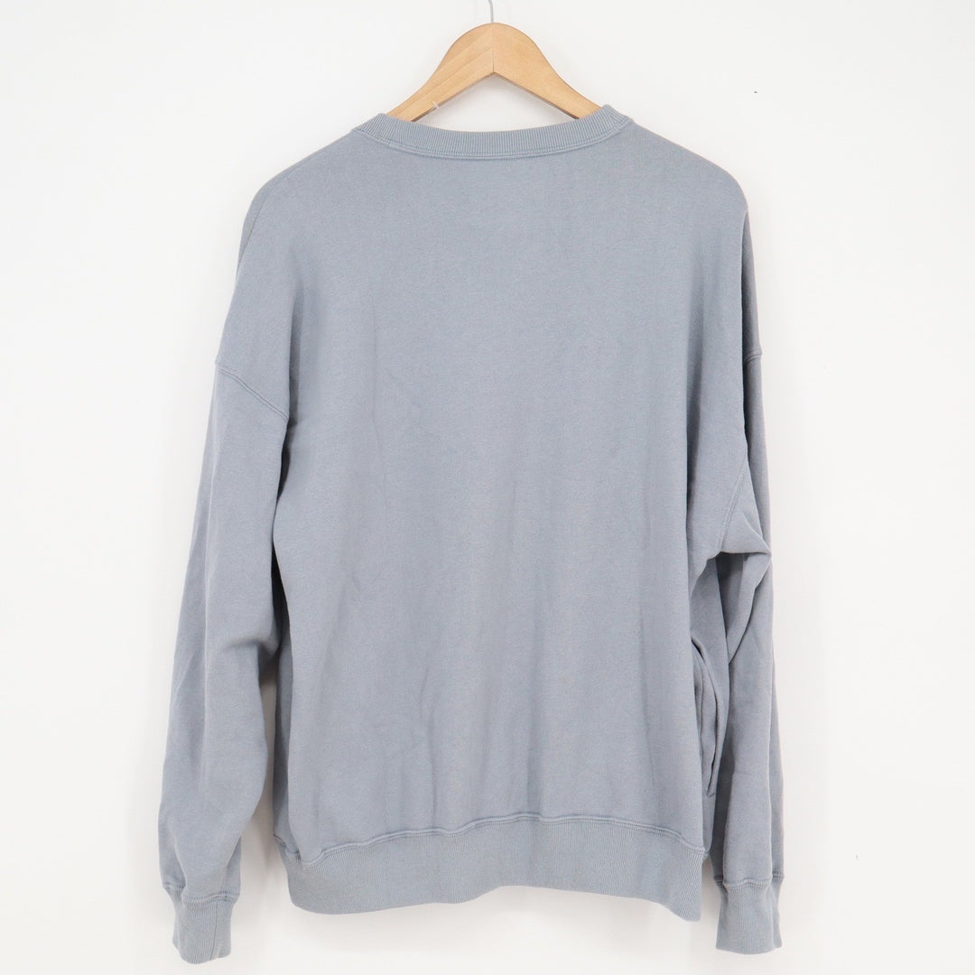 Hollister Mens Relaxed Crewneck Sweatshirt Light Blue Fleece Pullover M
